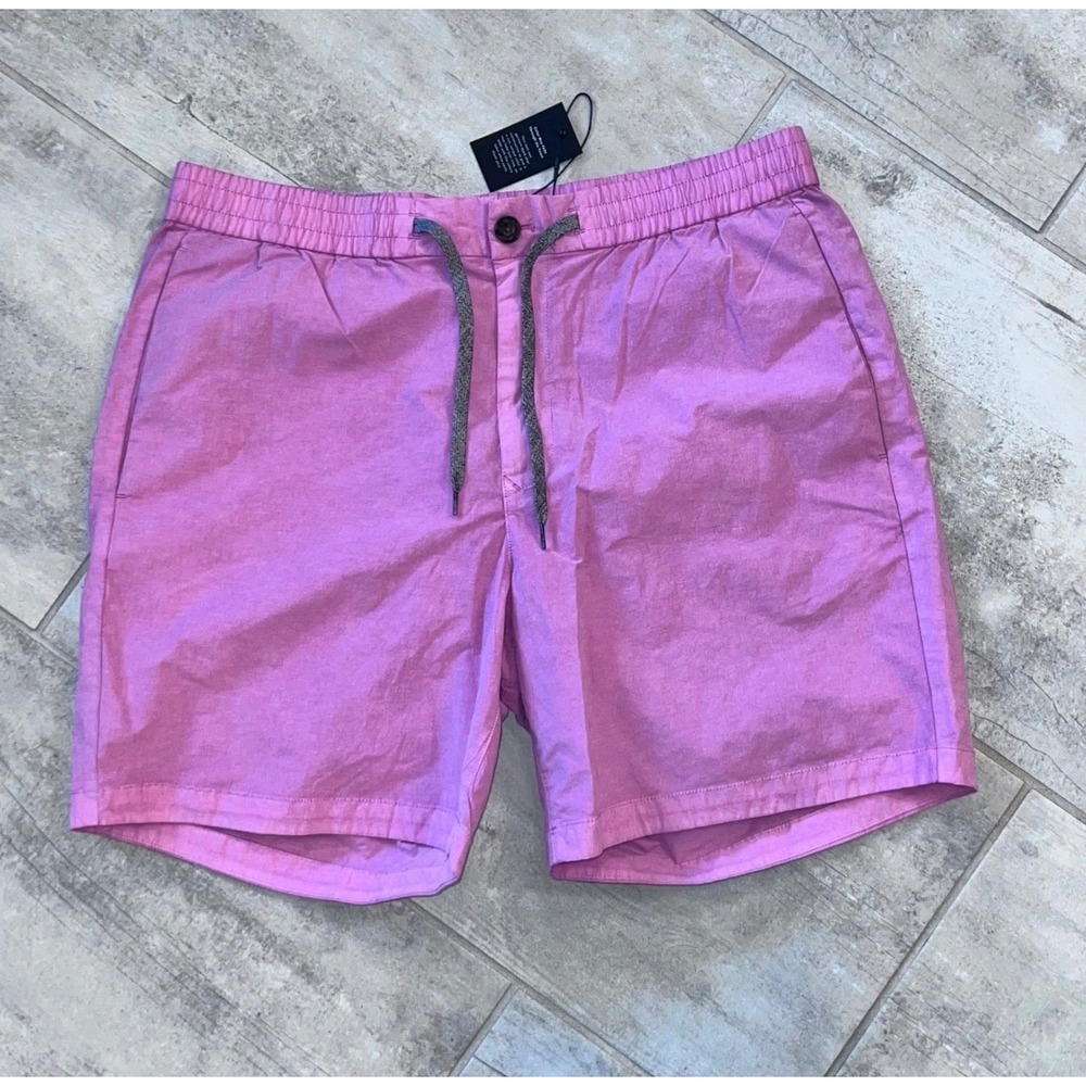 Bonobos The Off Duty Short Mens L Pink New 7 Inch Inseam Cotton Nylon Stretch‎